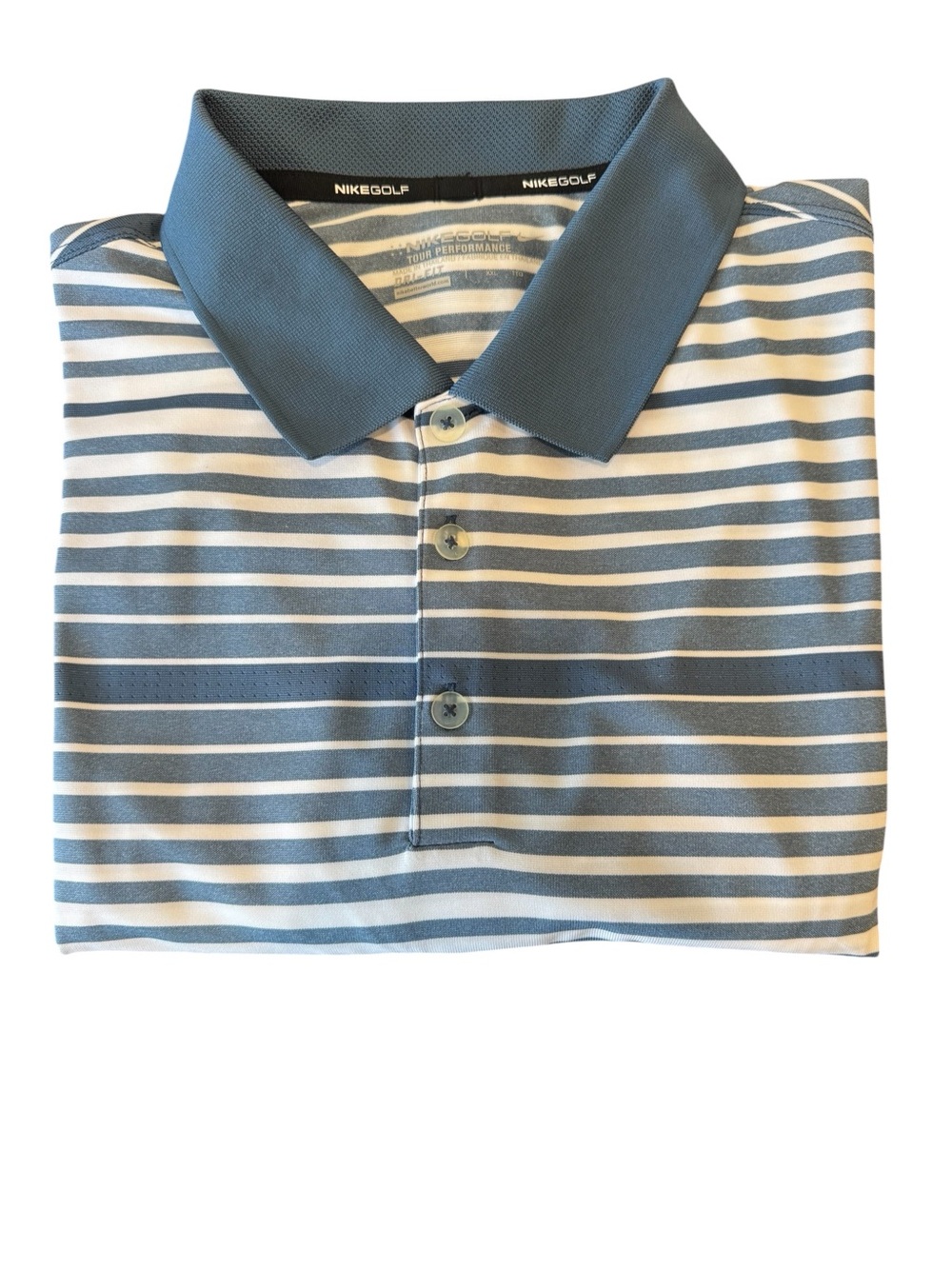 Nike Golf Tour Performance Dri-Fit Mens Golf Polo Shirt XXL Blue Striped